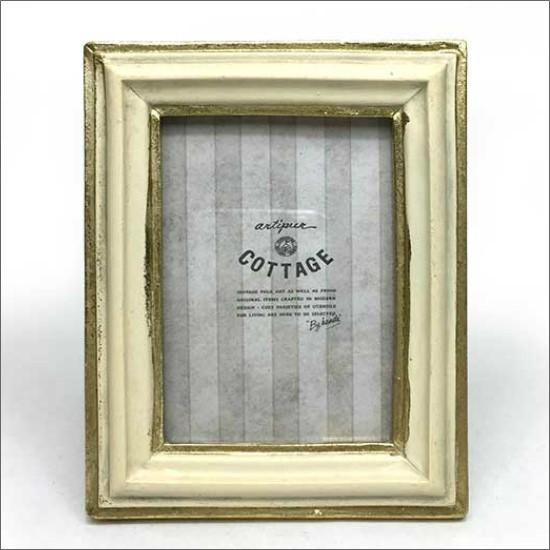 メール便送料無料】 アンティーク フォトフレーム レクト アイボリー