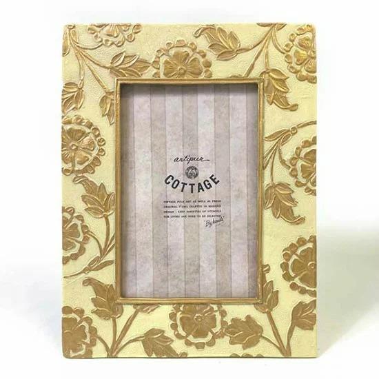 メール便送料無料】 アンティーク フォトフレーム エンボス フラワー