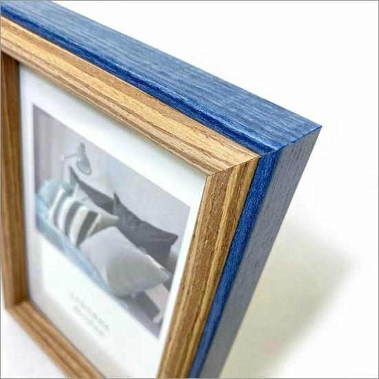 メール便送料無料】 木製 フォトフレーム レクト ネイビー 写真立て