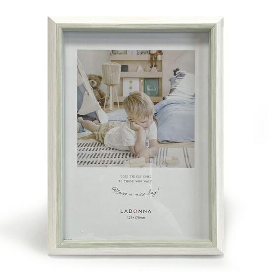 メール便送料無料】 木目調 フォトフレーム 2L判 レクト グリーン