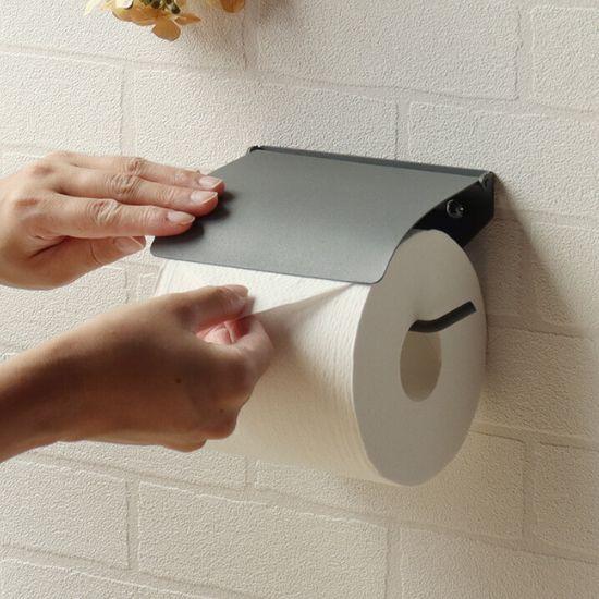 アイアン トイレットペーパーホルダー シングル ライトグレー ペーパー