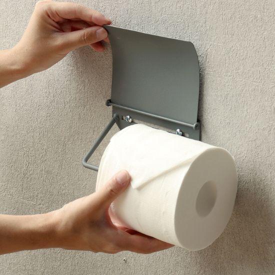 アイアン トイレットペーパーホルダー シングル ライトグレー ペーパー