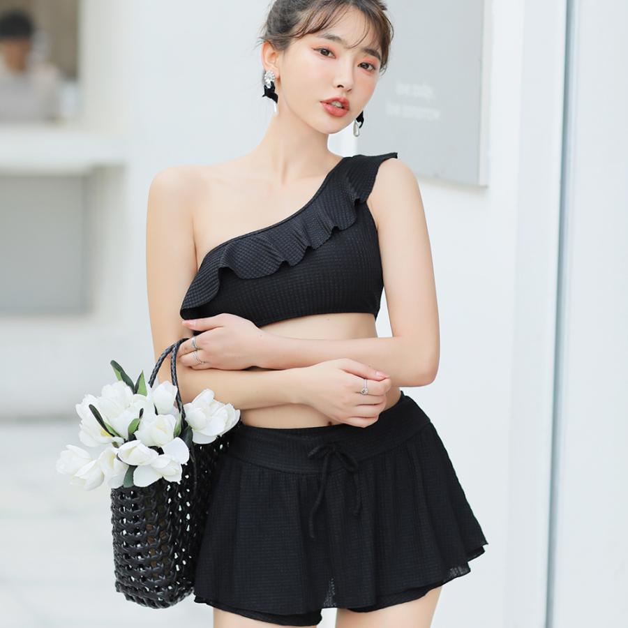 レディース 水着 ビキニ 3点セット セパレート 肩ひもフリル レディース 水着 ビキニ 3点セット セパレート 肩ひもフリル