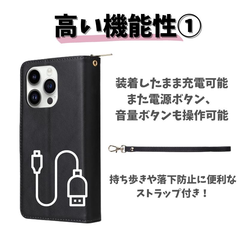 iPhone 13 ケース 手帳型 レザー お財布 カードケース 軽量 カード収納