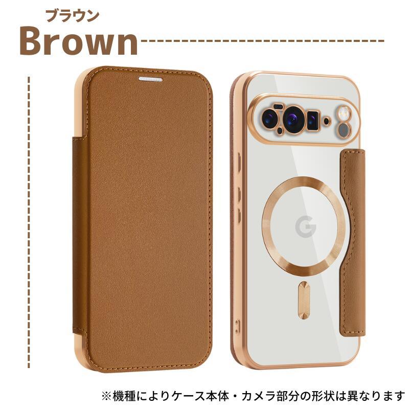 Google Pixel 9a ケース MagSafe対応 手帳型 レザー カードケース 全面