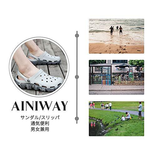 [Ainiway] クロッグ サンダル メンズ スリッパ サボサンダル クロックバンド スリッポン ビーチ カジュアル ファッションサンダル 水陸両用