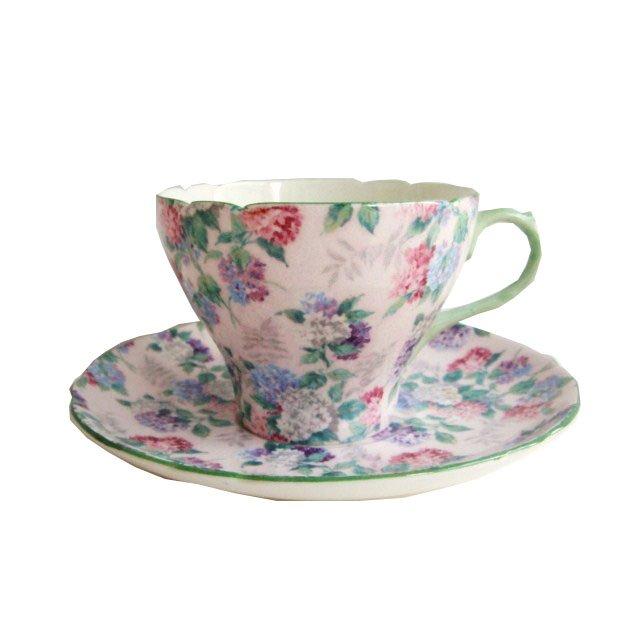 レア Shelley シェリー ランブラーローズ ケーキスタンド ピンクローズ