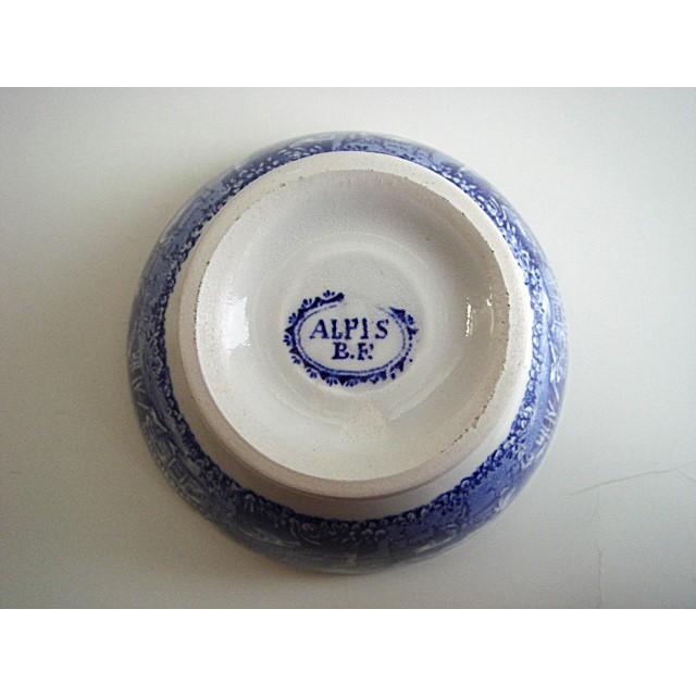 ボッホ カフェオレボウル ALPES 青 アンティーク BOCH ベルギー