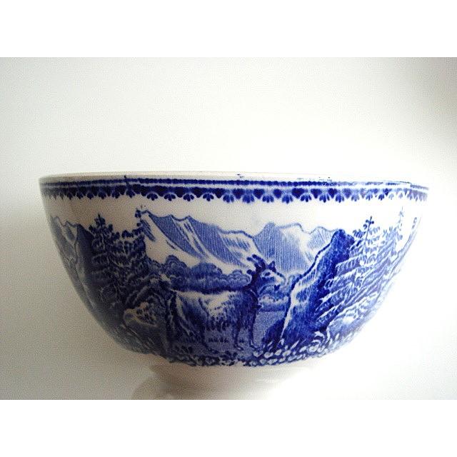 ボッホ カフェオレボウル ALPES 青 アンティーク BOCH ベルギー