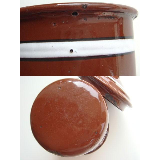 ホーローキャニスター 茶 3ピースセット B フランス