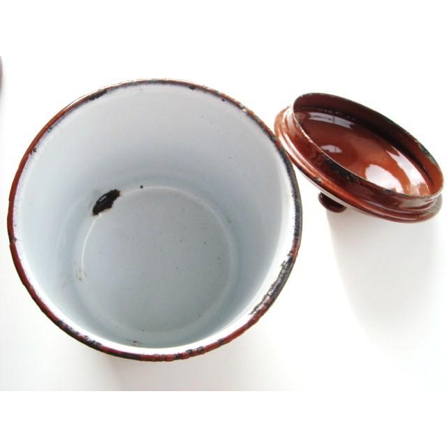 ホーローキャニスター 茶 3ピースセット A フランス ホーローキャニスター 茶 3ピースセット A フランス