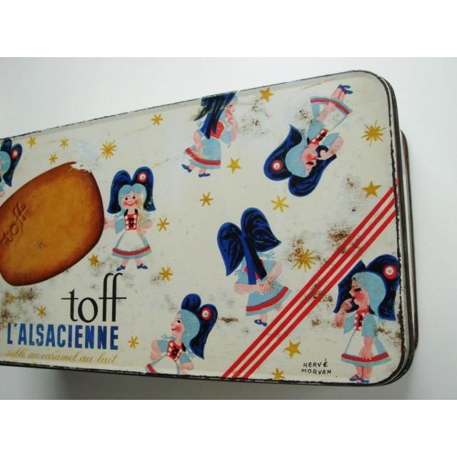 ティン缶 L'ALSACIENNE TOFF アルザ ビスケット缶 アンティーク