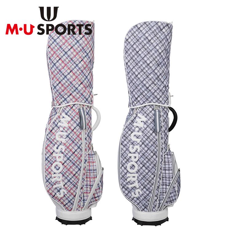 チェック柄ゴルフバッグ・キャディバッグ M・U SPORTS MU SPORTS MU スポーツ マルチバイアスチェック柄