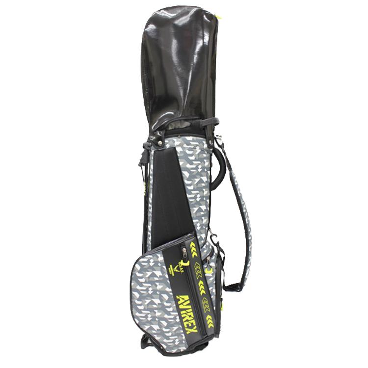 AVIREX 縦型キャディバッグ ブラック・グレー　スタンド式 AVIREX（アヴィレックス） AVIREX GOLF アヴィレックスゴルフ 8.5型