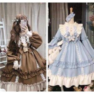 ロリータワンピース/長袖ドレス/美少女ワンピース　lolitaドレス/リボン付きドレス　/二次元　姉妹友達お揃いドレス｜cieletmer｜06