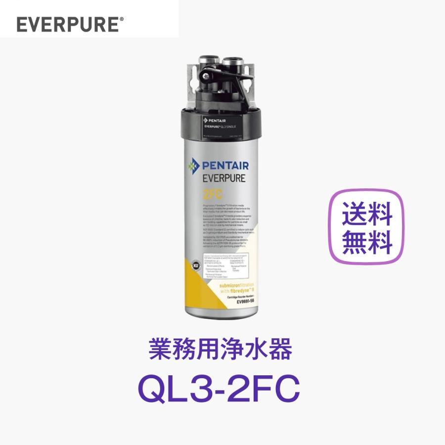 ［送料込］everpure 浄水器　QL3-2FC エバーピュア QL3-2FC 浄水器 業務用 フィルターヘッド付 : 厨房