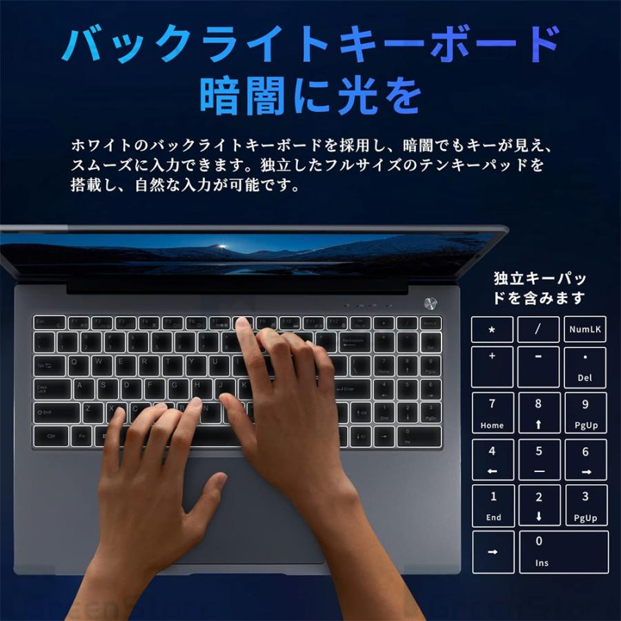 ノートパソコン 安い 新品 office付き windows11 pc 15.6インチ インテル Microsoftoffice 第12世代DDR5 12/16gb SSD 1000G カメラ 2024新規モデル｜cieloazul-enjapon2｜13