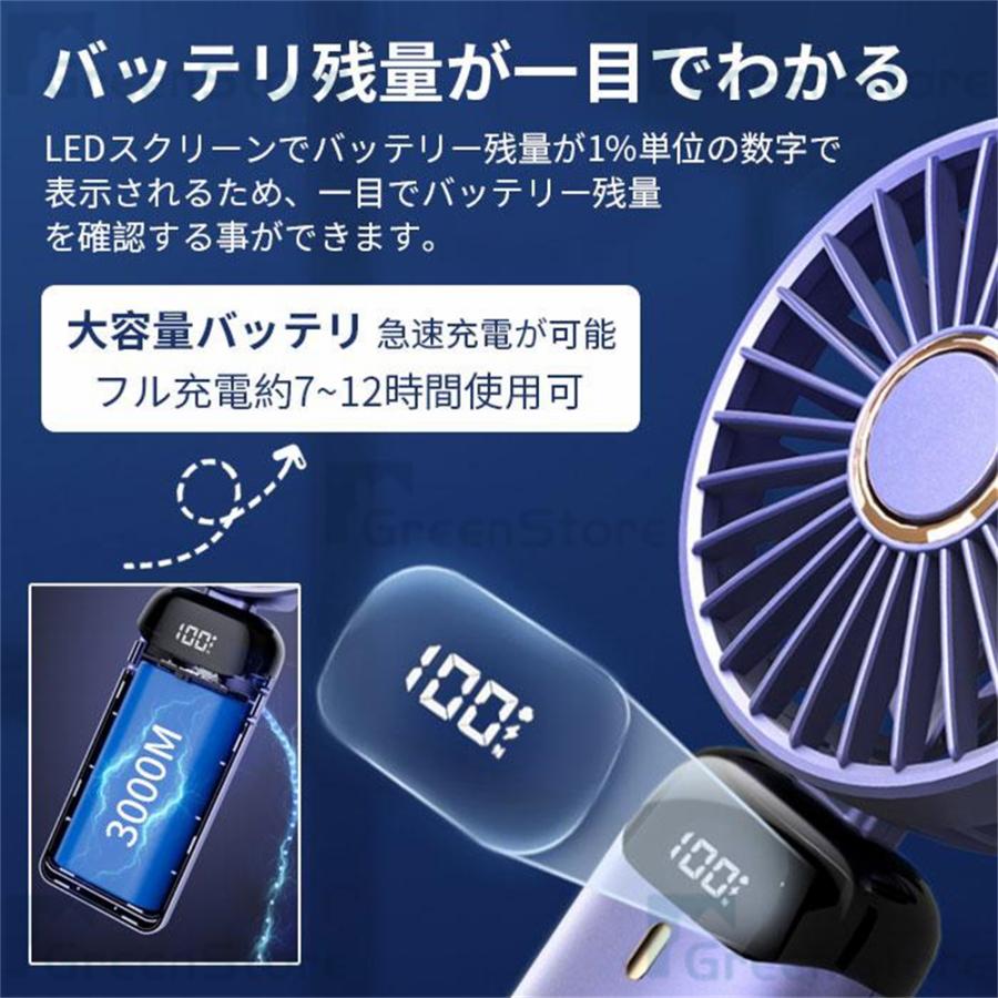 扇風機 小型 ハンディファン 卓上 手持ち 5段階風量調節 静音 卓上扇風機 おしゃれ 携帯扇風機 ハンディ扇風機 USB ミニ アウトドア 屋外 熱中症 暑さ対策 2024｜cieloazul-enjapon2｜12