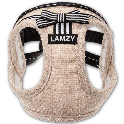 LAMZY（ラムジー） 犬の胴輪 ソフトフェザーハーネス リボン ベージュ