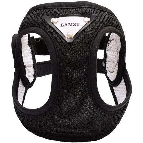 LAMZY（ラムジー） 犬の胴輪 メッシュハーネス・ブラック : ドッグ