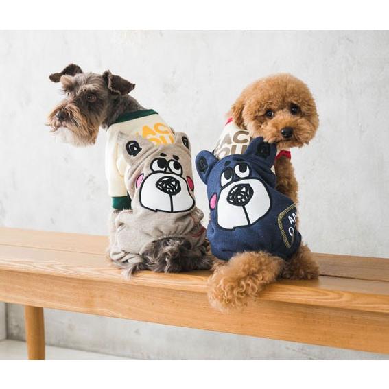犬の服 秋 冬 ベー君フェイスつなぎ ネイビー BEACHE HOLIC ビーチェホリック 洋服 ドッグウェア |  | 03