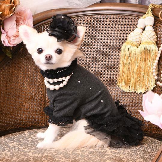犬の服 秋 冬 Luxe birdie モンシェリチュチュ ブラック リュクスバーディ 洋服 ドッグウェアの画像