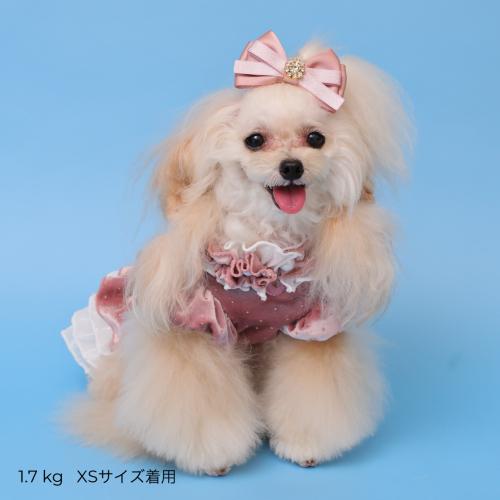 犬の服 秋 冬 Godpiva ドットプリマワンピース ピンク ゴッドピヴァ godpiva25aw10 洋服 ドッグウェアの画像