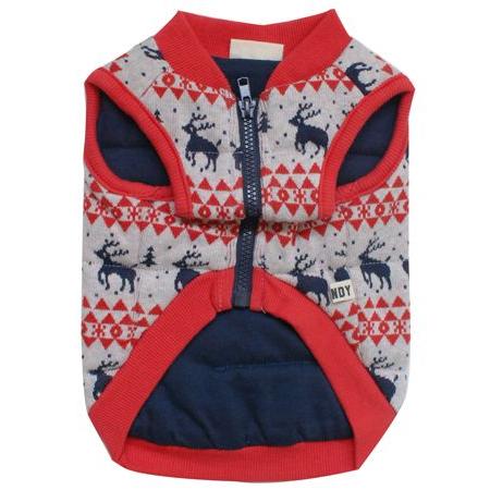 秋冬 新作 犬の服 中綿DEERニットベスト レッド grandy グランディ 洋服 アウター ジャケット |  | 02