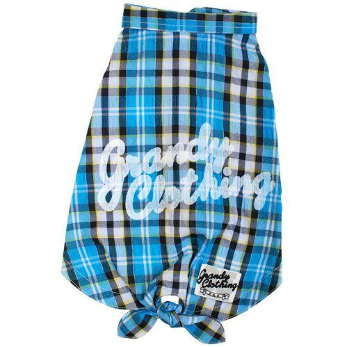 犬の服 春 夏 新作 チェックシャツ ブルー grandy グランディ 洋服 ドッグウェア |  | 01