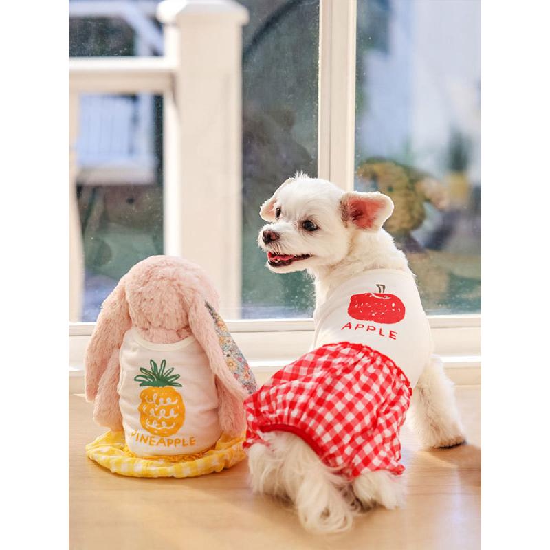 犬の服 春 夏 フルーツパフパンツ アップル 犬と生活 洋服 ドッグウェア｜ciera｜03