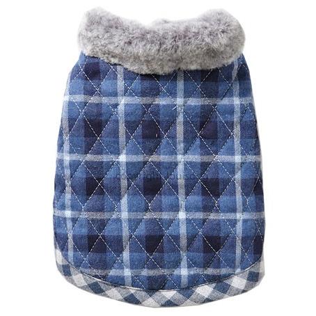 犬の服 秋 冬 新作 ルイスドッグ Egyptian Cotton Jacket Indigo Plaid Louisdog ジャケット アウターの画像