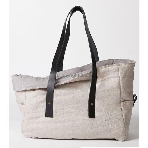 犬のキャリーバッグ ルイスドッグ Viva Bag Linen ベージュヘリングボーン LouisDog 横幅 奥行 高さ ルイスドッグ