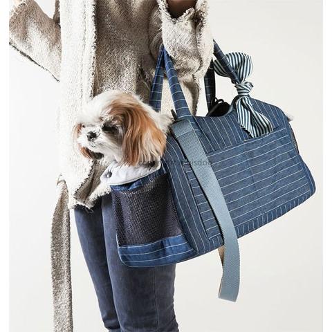 犬のキャリーバッグ ルイスドッグ Tote Bag インディゴギンガム LouisDog ルイスドッグ 横幅 奥行 高さ