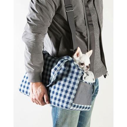 犬のキャリーバッグ ルイスドッグ Tote Bag インディゴギンガム LouisDog ルイスドッグ 横幅 奥行 高さ