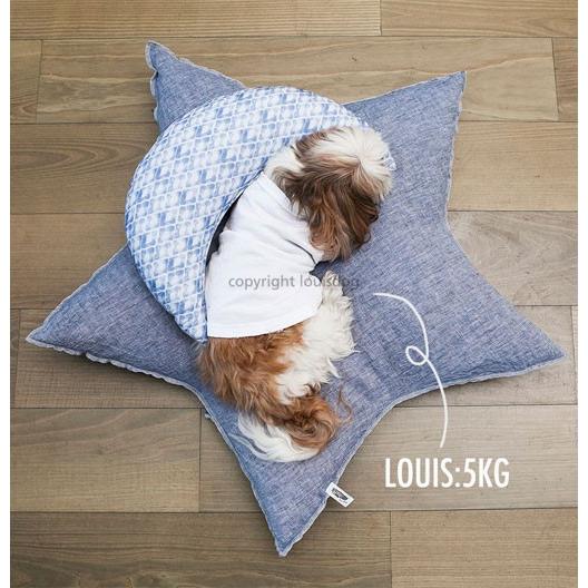 犬のベッド ルイスドッグ Linen Star Cushion Blue Louisdog ルイスドッグ