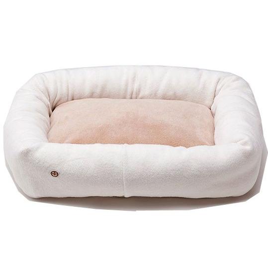 オーガニックコットン 犬のベッド 秋冬 あったか 綿毛布×ボア スクエアベッド キナリ ミュッター mutterの画像