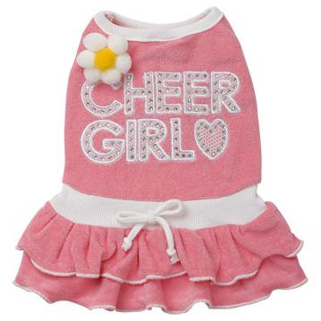 犬の服 チアガールワンピ ピンク mimile ミミル ワンピース 犬の洋服