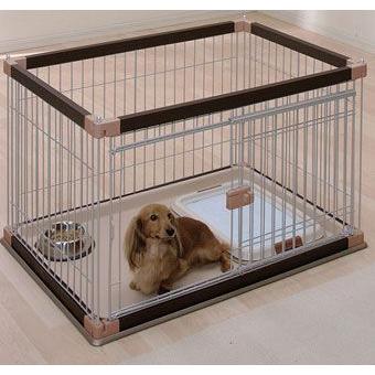 犬用サークル トレー付きプリントサークル TPS-960 シルバー/ブラウン アイリスオーヤマ cm