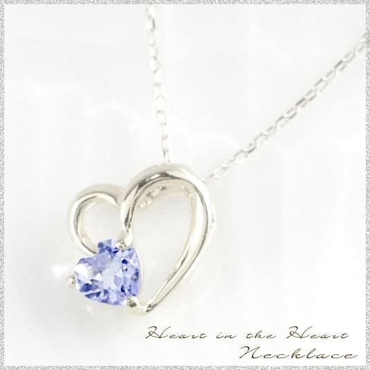 ネックレス レディース 10金 ハート タンザナイト k10 ペンダント 10k