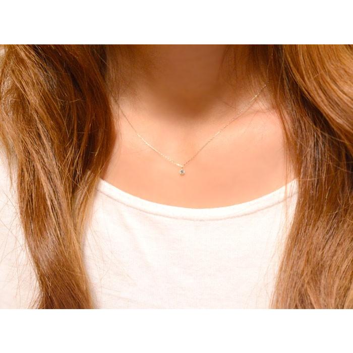 ダイヤモンド ネックレス レディース K18 一粒 ホワイトゴールド ペンダント 華奢 シンプル 18金 人気 クリスマスの画像