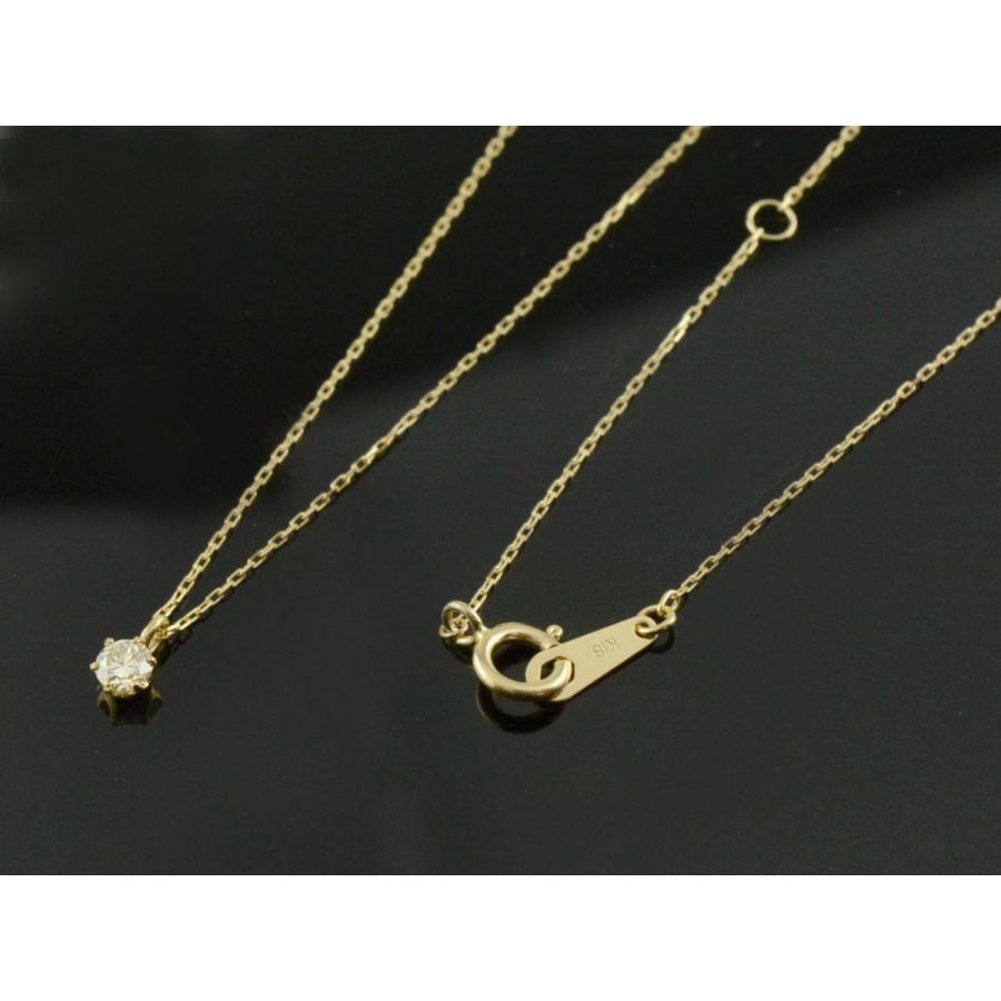ネックレス K18 18金 ダイヤモンド 0.10ct 一粒 ペンダント レディース 