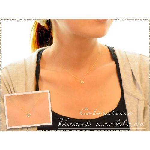 ネックレス ハート 18金 アメジスト k18 18k ホワイトゴールドk18