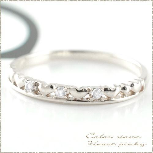 10k リング アクアマリン ハート指輪 ゴールド ピンキーリング k10