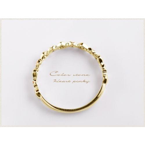 k10 リング アクアマリン ハート指輪 ゴールド ピンキーリング 重ね