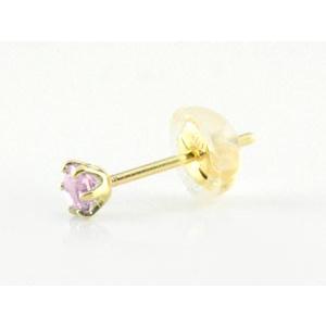 18金 ピアス レディース ピンクサファイア イエローゴールドk18 