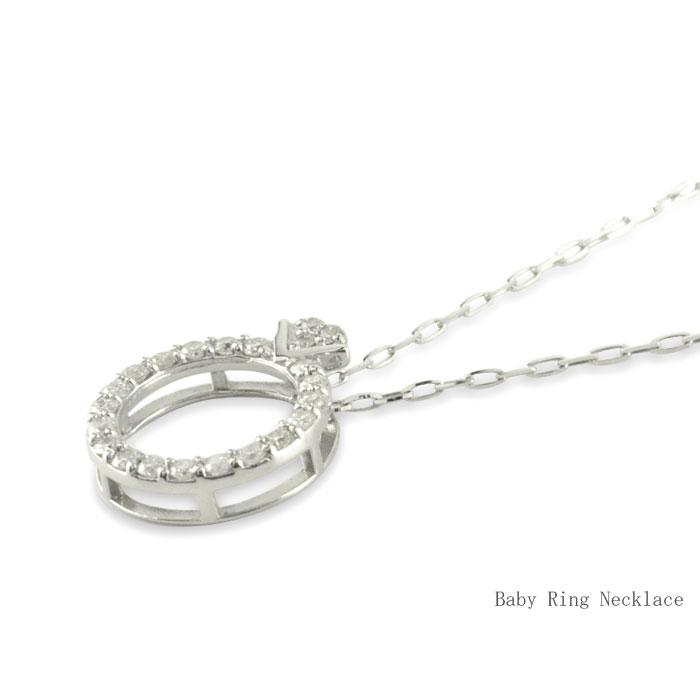 レディース ネックレス k18 ベビーリング ダイヤモンド プラチナ 誕生石 天然石 ゴールド 18k 18金 pt900 首飾り カラーストーン 選べる宝石 かわいい 誕生祝の画像