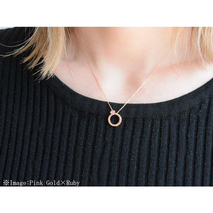 レディース ネックレス k18 ベビーリング プラチナ 誕生石 天然石 ゴールド 18k 18金 pt900 首飾り カラーストーン 選べる宝石 かわいい 誕生祝の画像