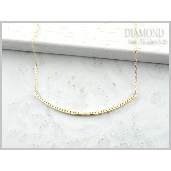 ネックレス ダイヤモンド 10金 ネックレス ペンダント イエローゴールドk10 ダイヤ 10k カーブ0.20ct 華奢 シンプル レディース 人気  ホワイトデーの画像