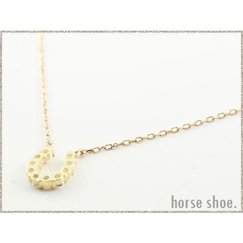 ネックレス レディース  18金 ダイヤモンド ダイヤモンドネックレス K18 馬蹄 イエローゴールドk18 18k  ダイヤモンドペンダント 地金  人気  クリスマスの画像