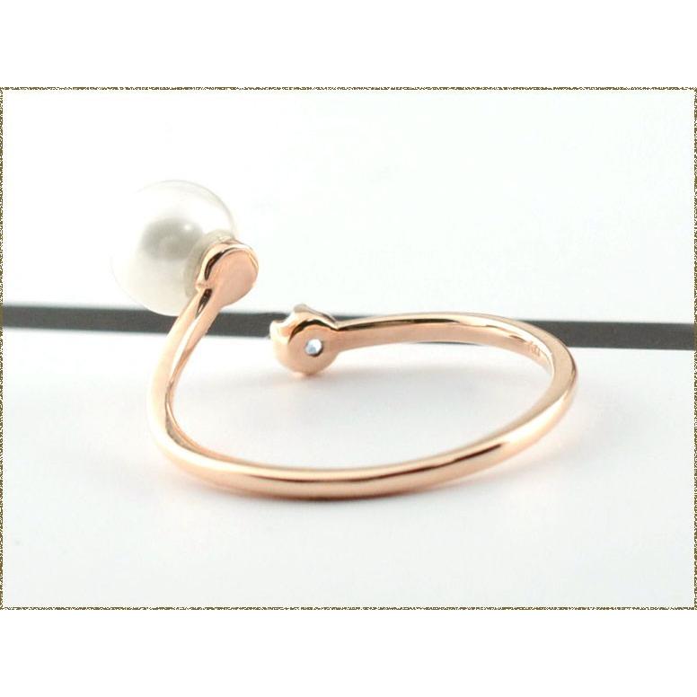 10金 リング ピンクトルマリン トルマリン パール フォークリング 指輪 k10 ゴールド ピンキーリング 10k ピンクゴールドk10 華奢 クリスマス_2